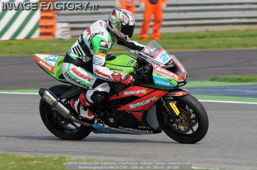 2009-05-09 Monza 0561 Supersport - Free Practice - Katsuaki Fujiwara - Kawasaki ZX-6R
